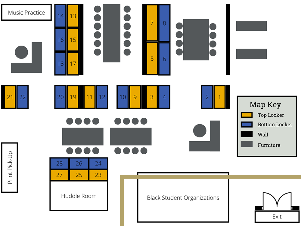 Storage Center For Student Engagement Storage Locker Map 